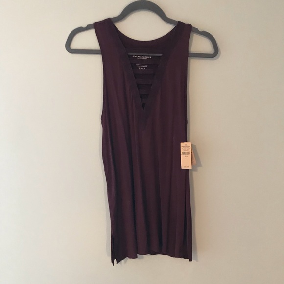 American Eagle Outfitters Tops - NWT burgundy tank top